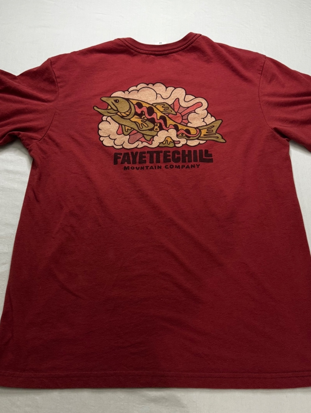 Fayettechill Mountain Company T-Shirt Men’s M Red Trout Graphic Outdoors